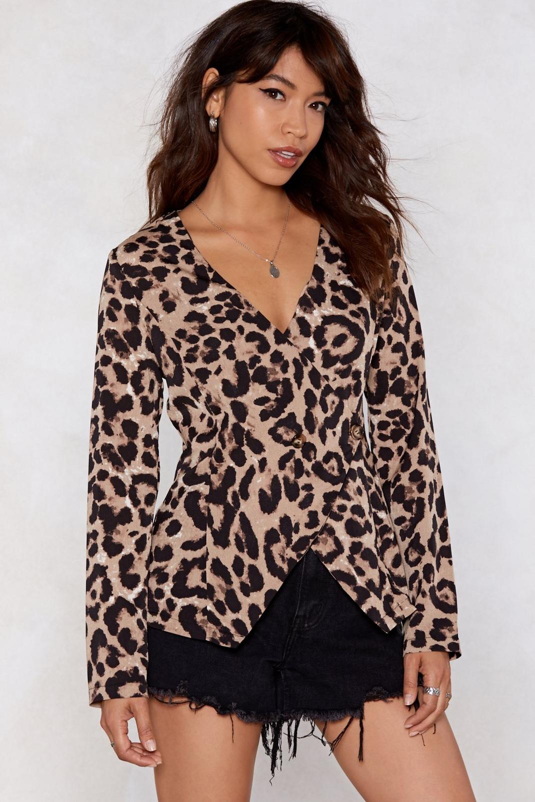 All Together Meow Leopard Blouse image number 1