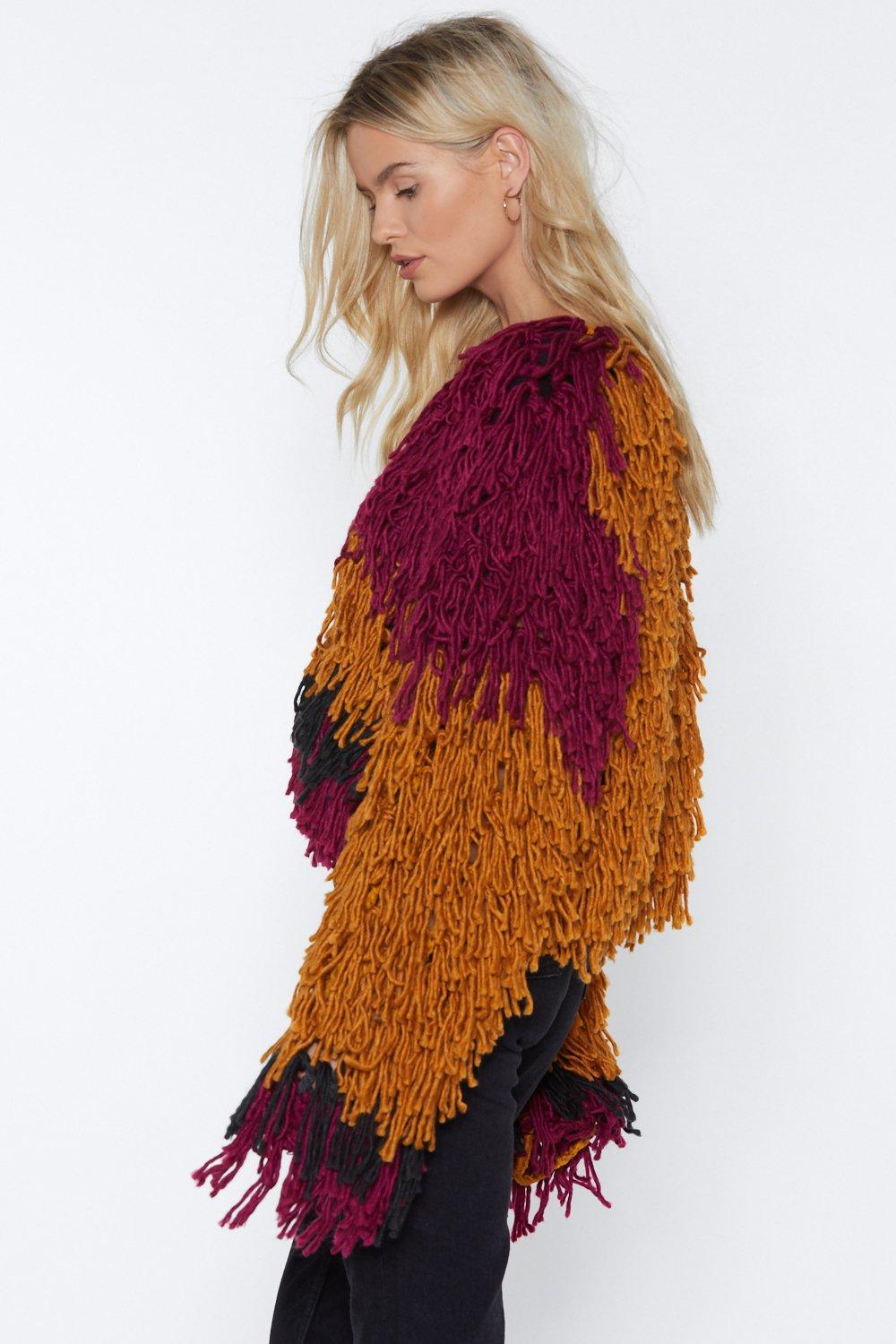 Colorful shaggy sweater best sale