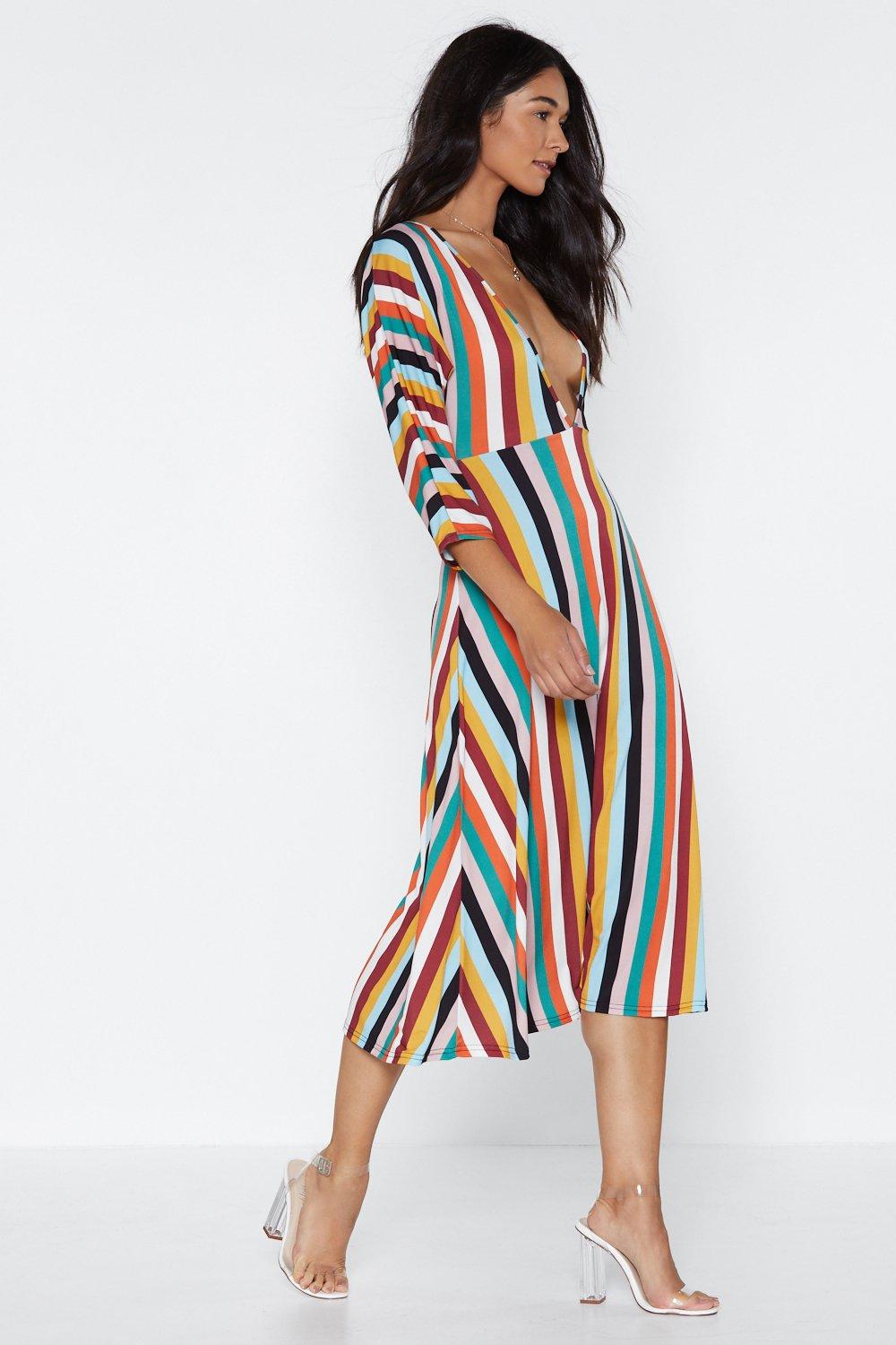 orange striped dress