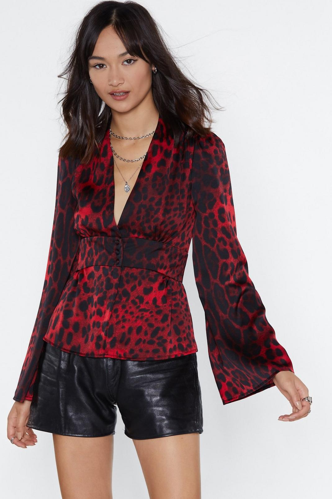 Deeper and Down Leopard Blouse image number 1