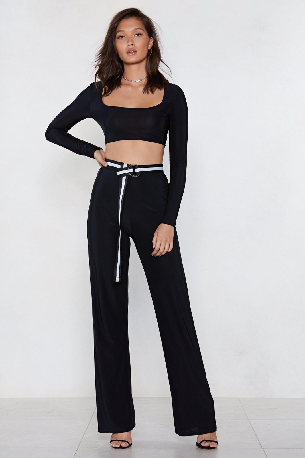 Square With Me Crop Top and Wide-Leg Pants Set image number 1
