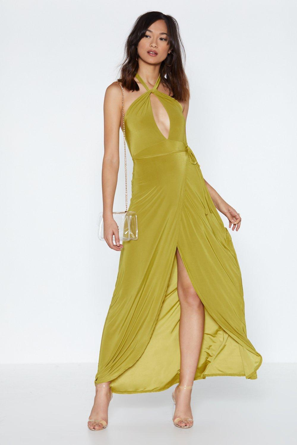 chartreuse maxi dress