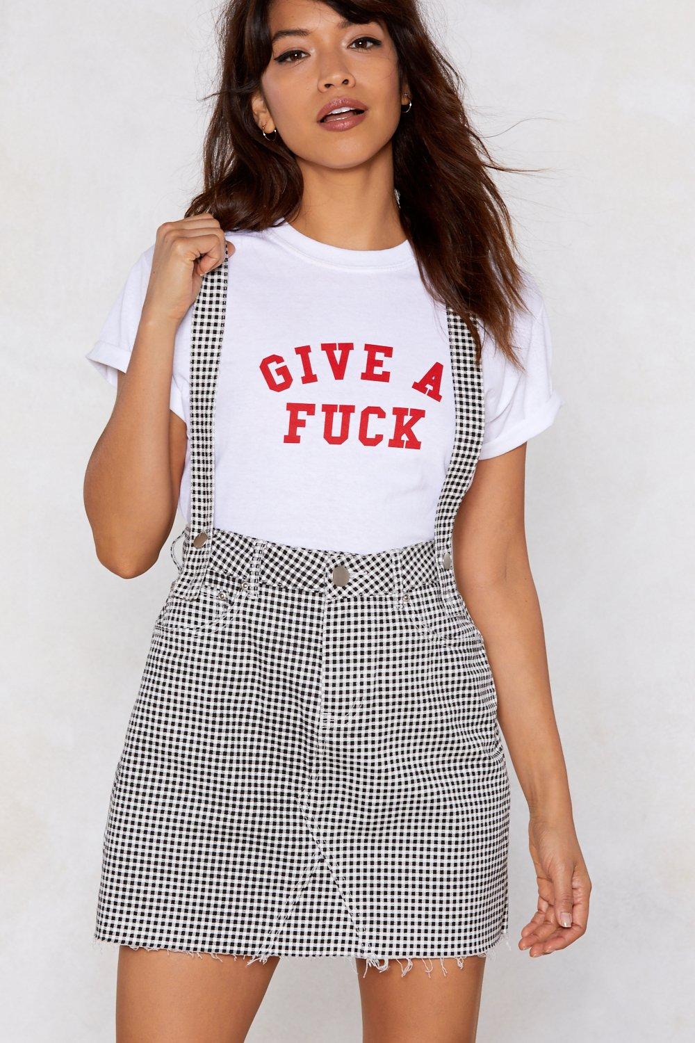 gingham denim skirt