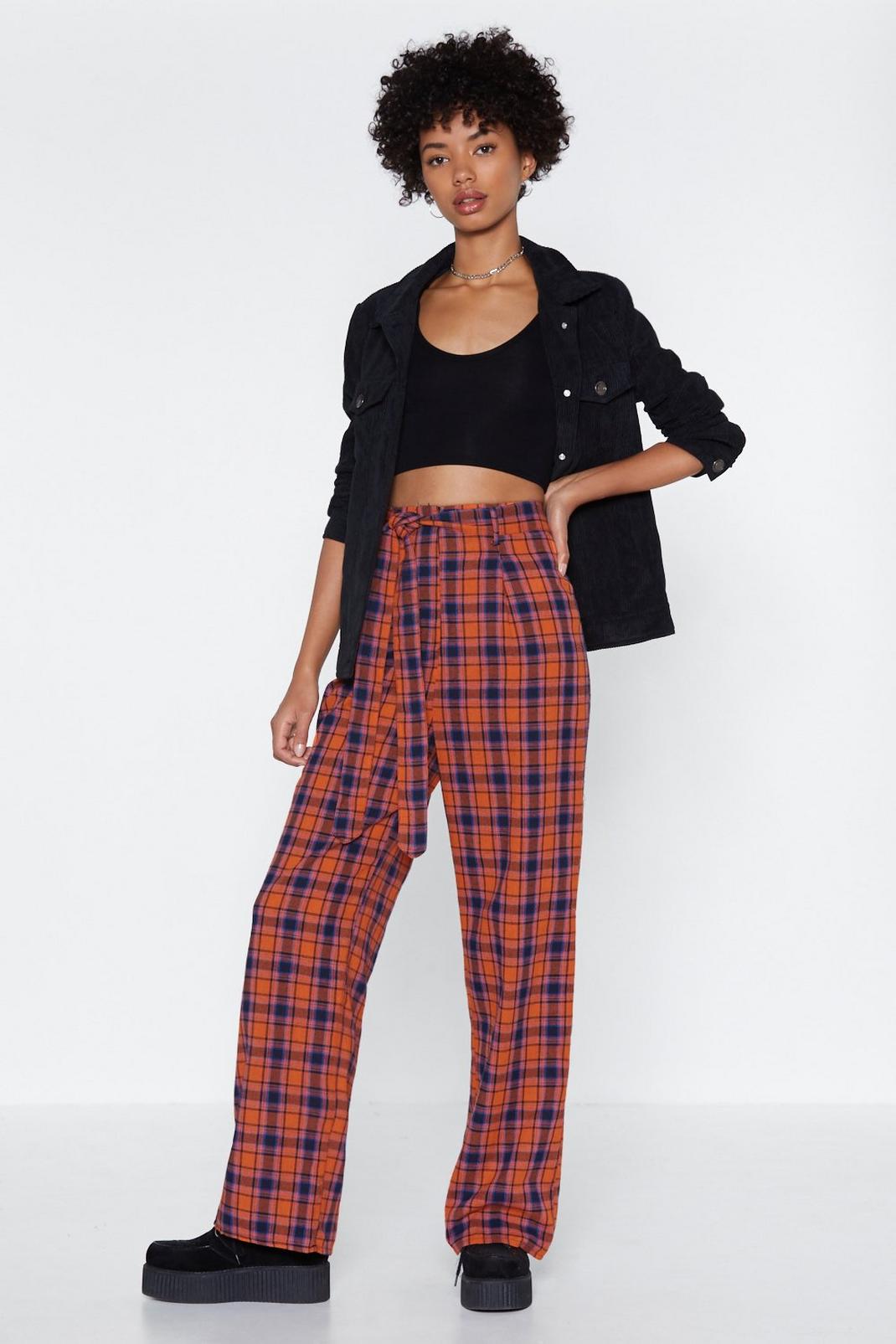 What in the Check Wide-Leg Pants image number 1