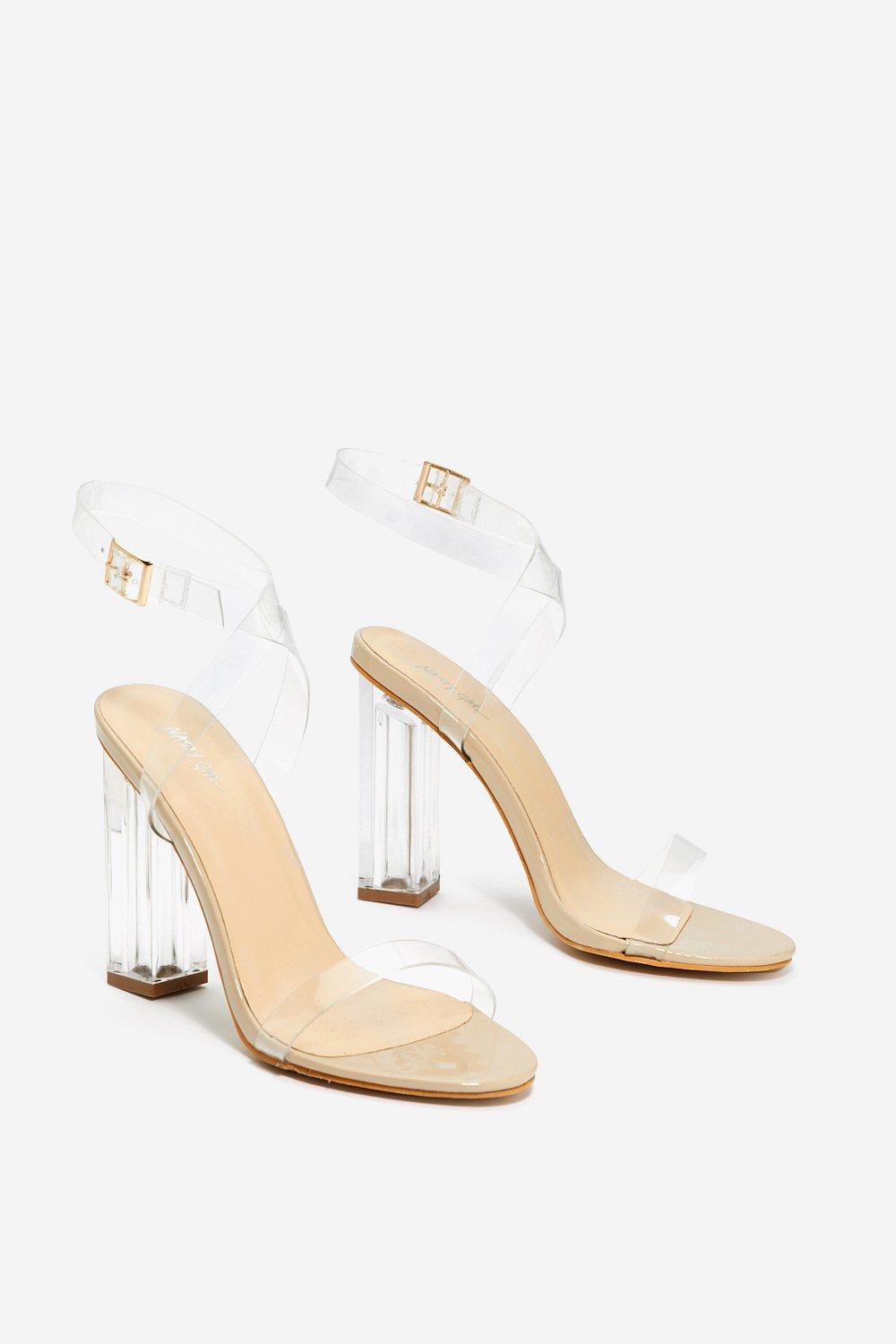 Translucent store block heels