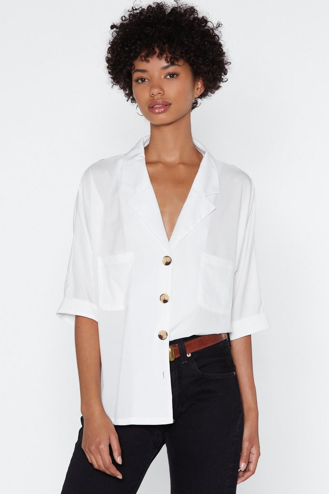 Loose Button Up V Neck Shirt | Nasty Gal