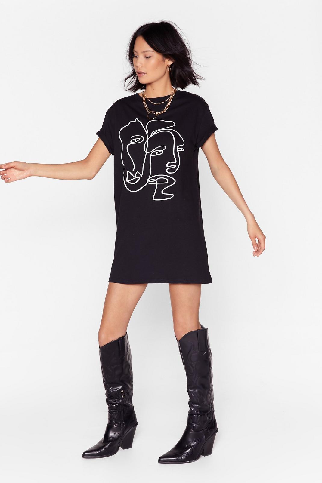 Two Faced Graphic Tee Dress image number 1