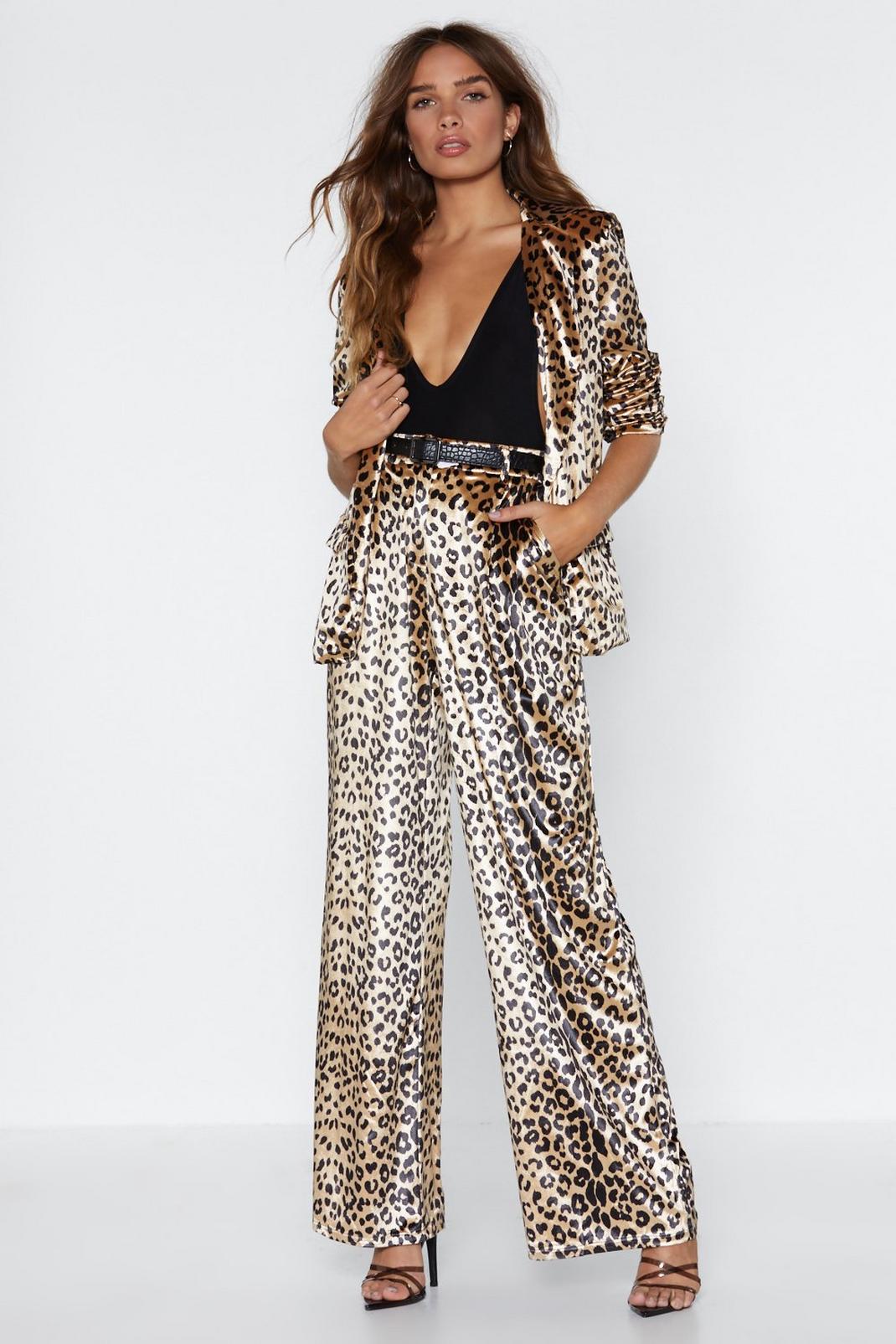 Out of Touch Velvet Leopard Pants image number 1