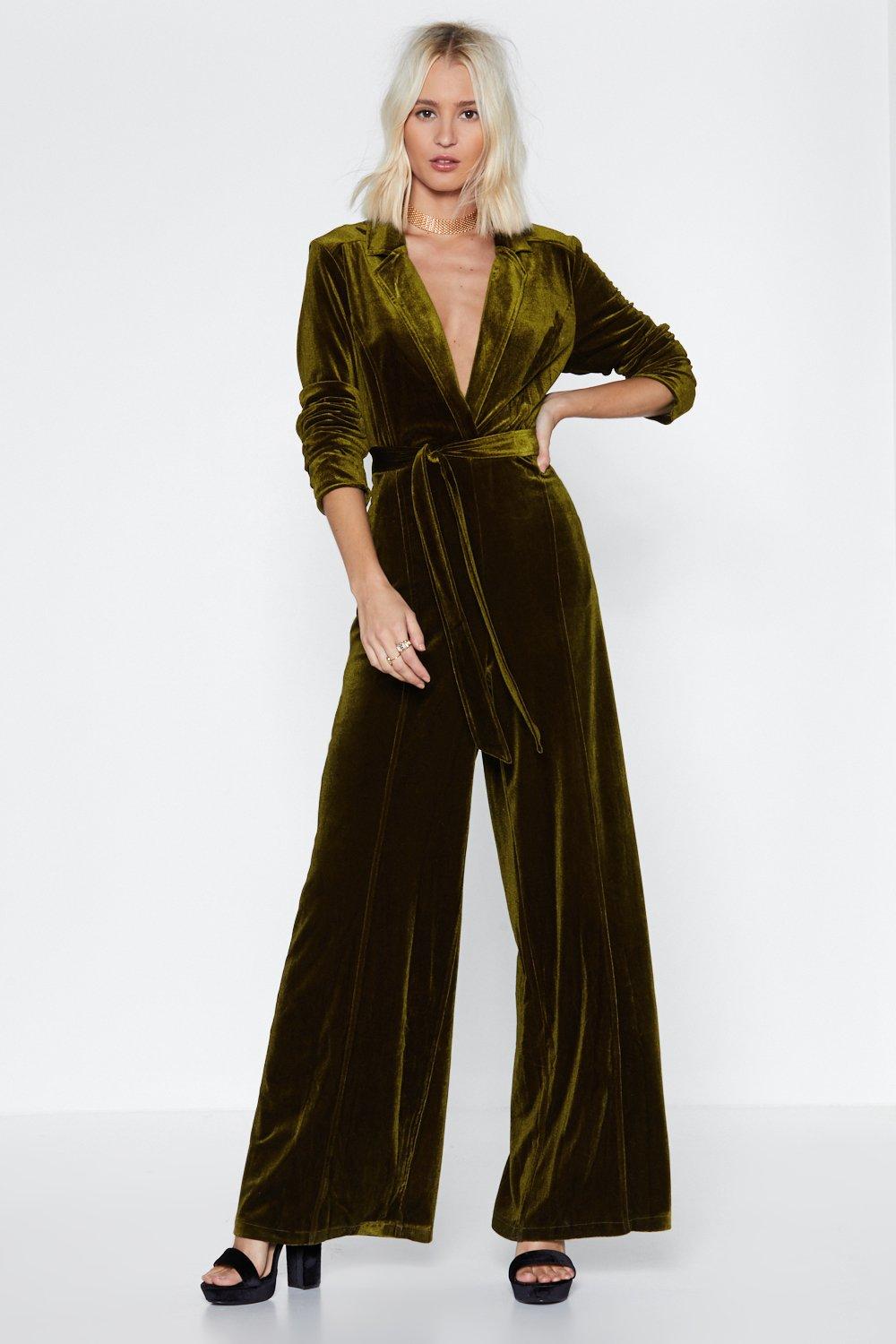 nasty gal velvet jumpsuit