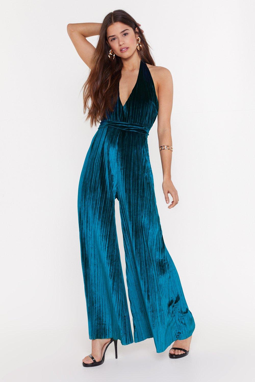 nasty gal velvet jumpsuit