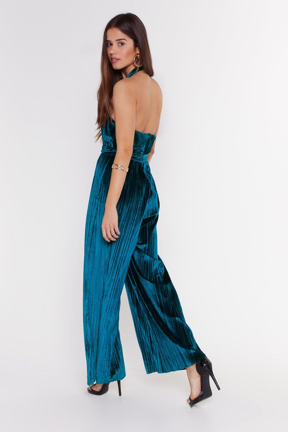 Nasty gal hot sale velvet jumpsuit