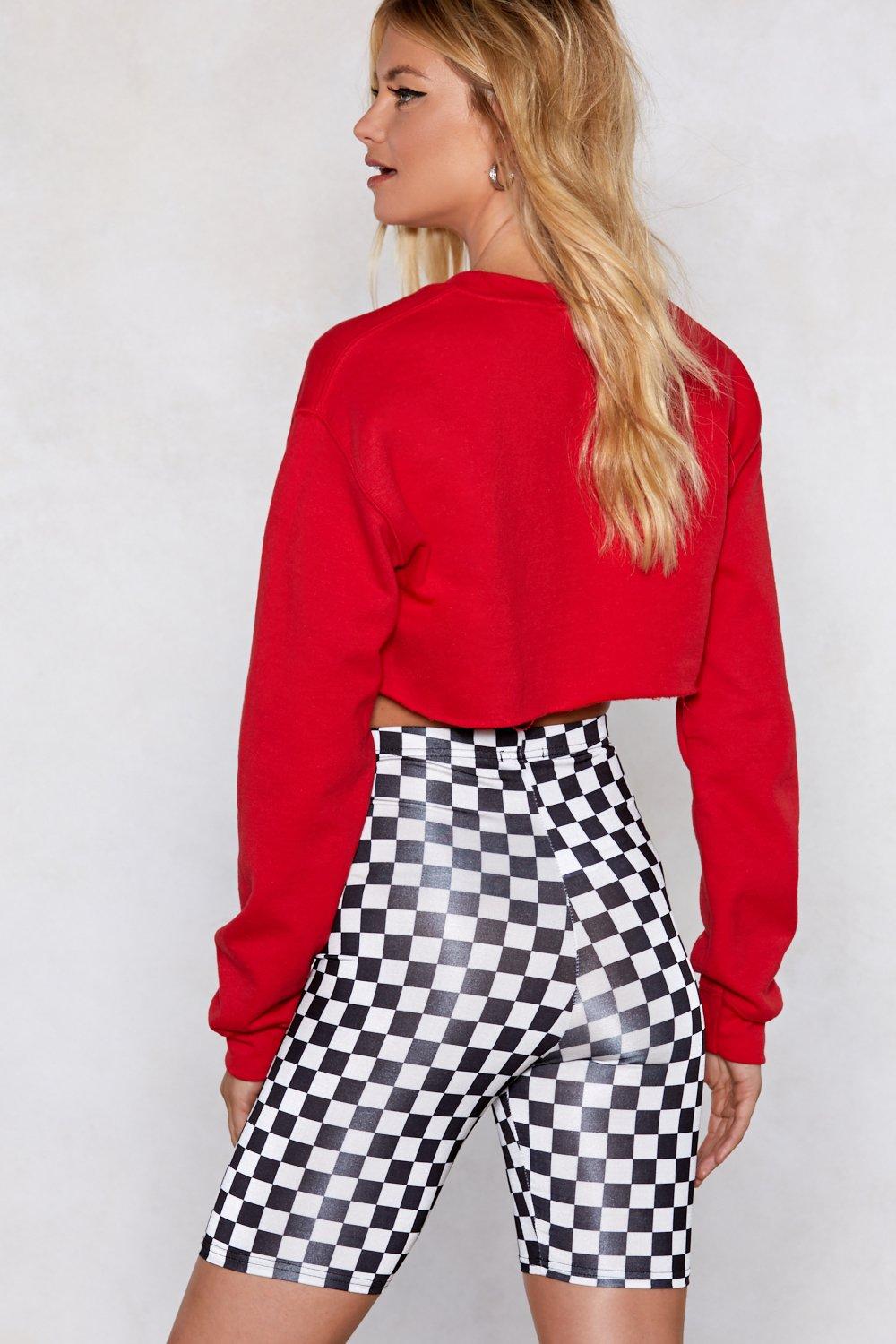 Plus size deals checkerboard biker shorts