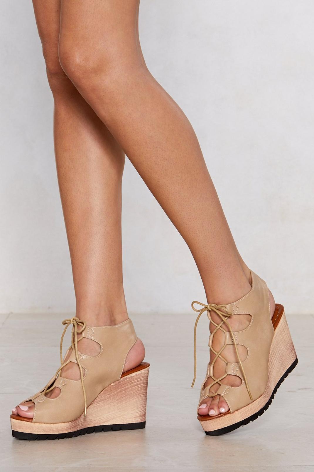 Lace-Up Your Bets Wedge Sandal image number 1
