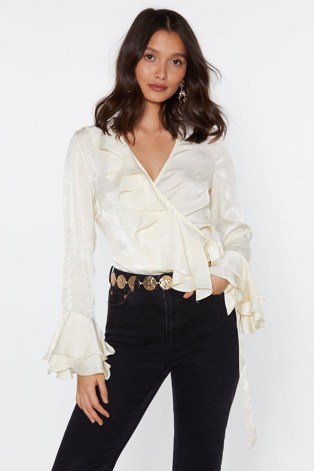 ruffle wrap shirt