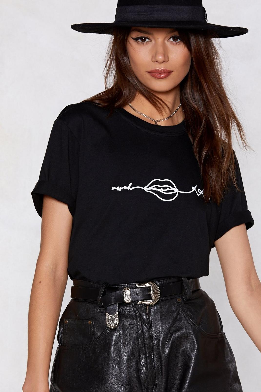 Black When You Kiss Me Relaxed Tee image number 1