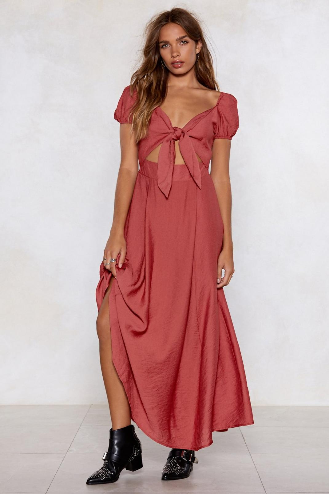 High and Tie Maxi Dress