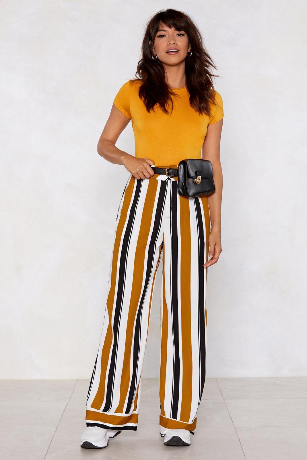 Stripe Place Wide-Leg Trousers image number 1