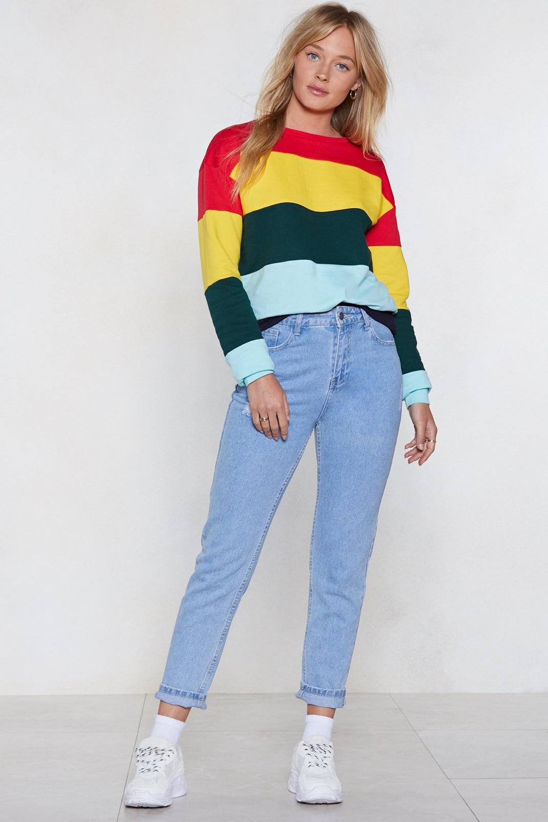 Bright On Time Colorblock Sweater image number 1