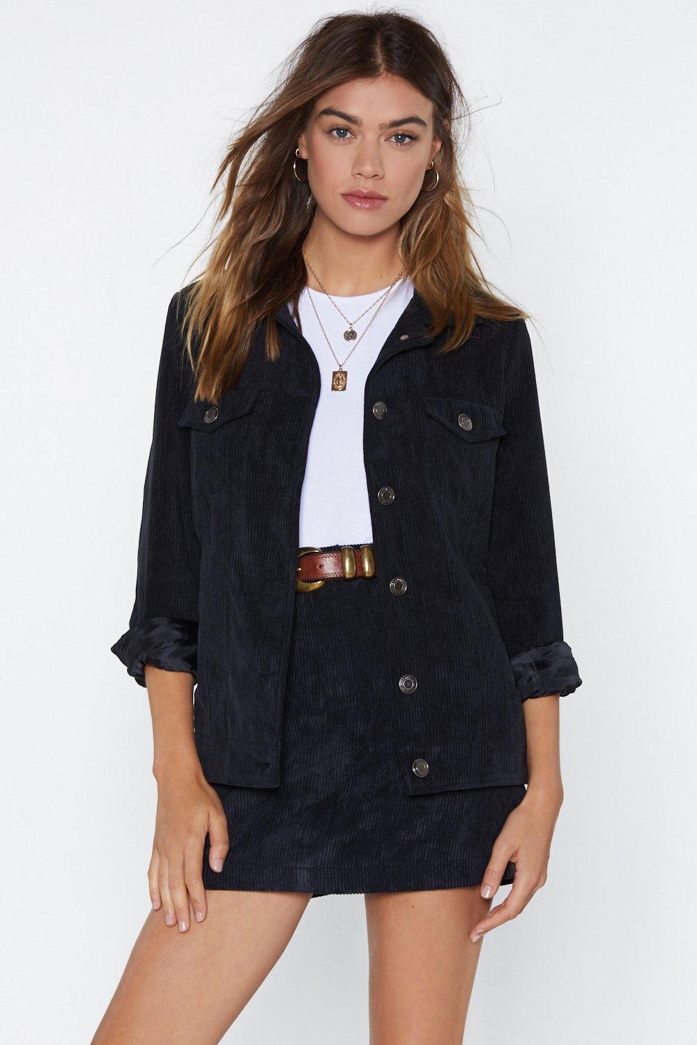 black cord denim jacket