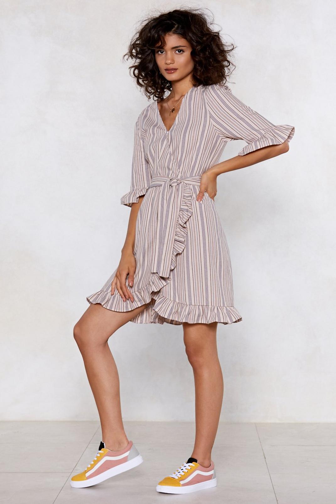Stripe and Ready Wrap Dress image number 1