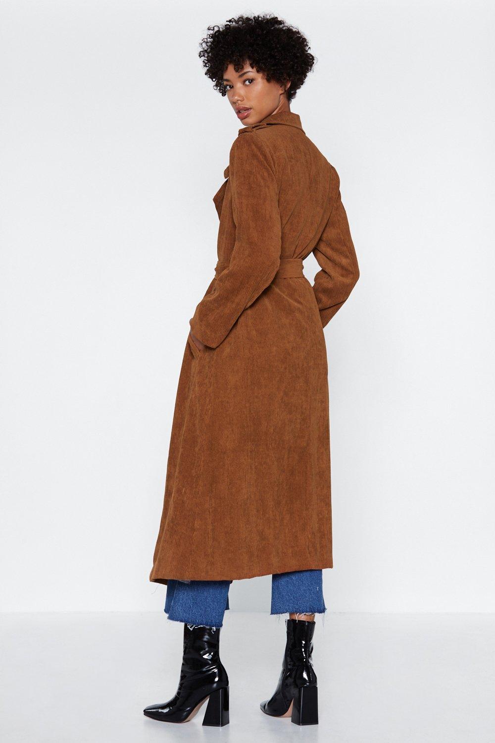 Cover Ground Corduroy Trench Coat Nasty Gal