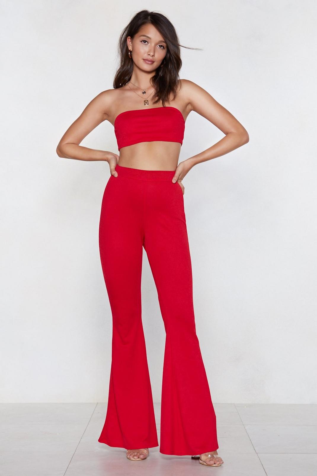 Our Set's on You Bandeau Top and Flare Pants Set image number 1
