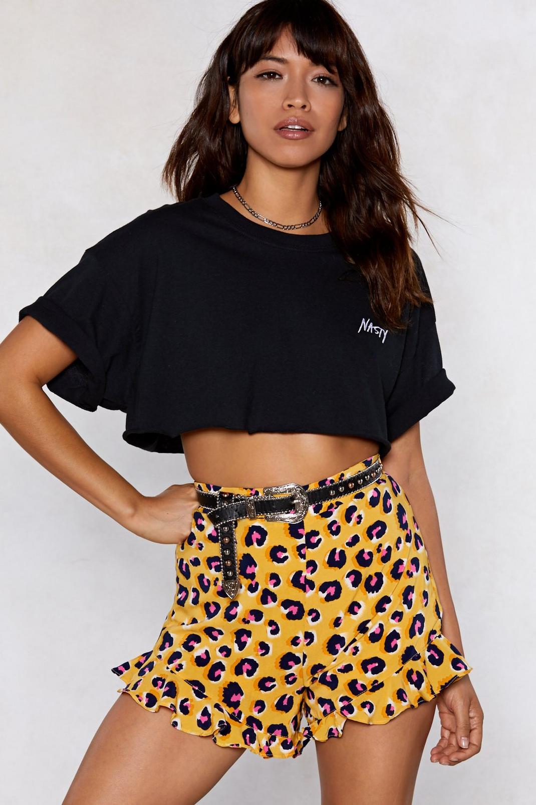 Bye For Meow Leopard Shorts image number 1