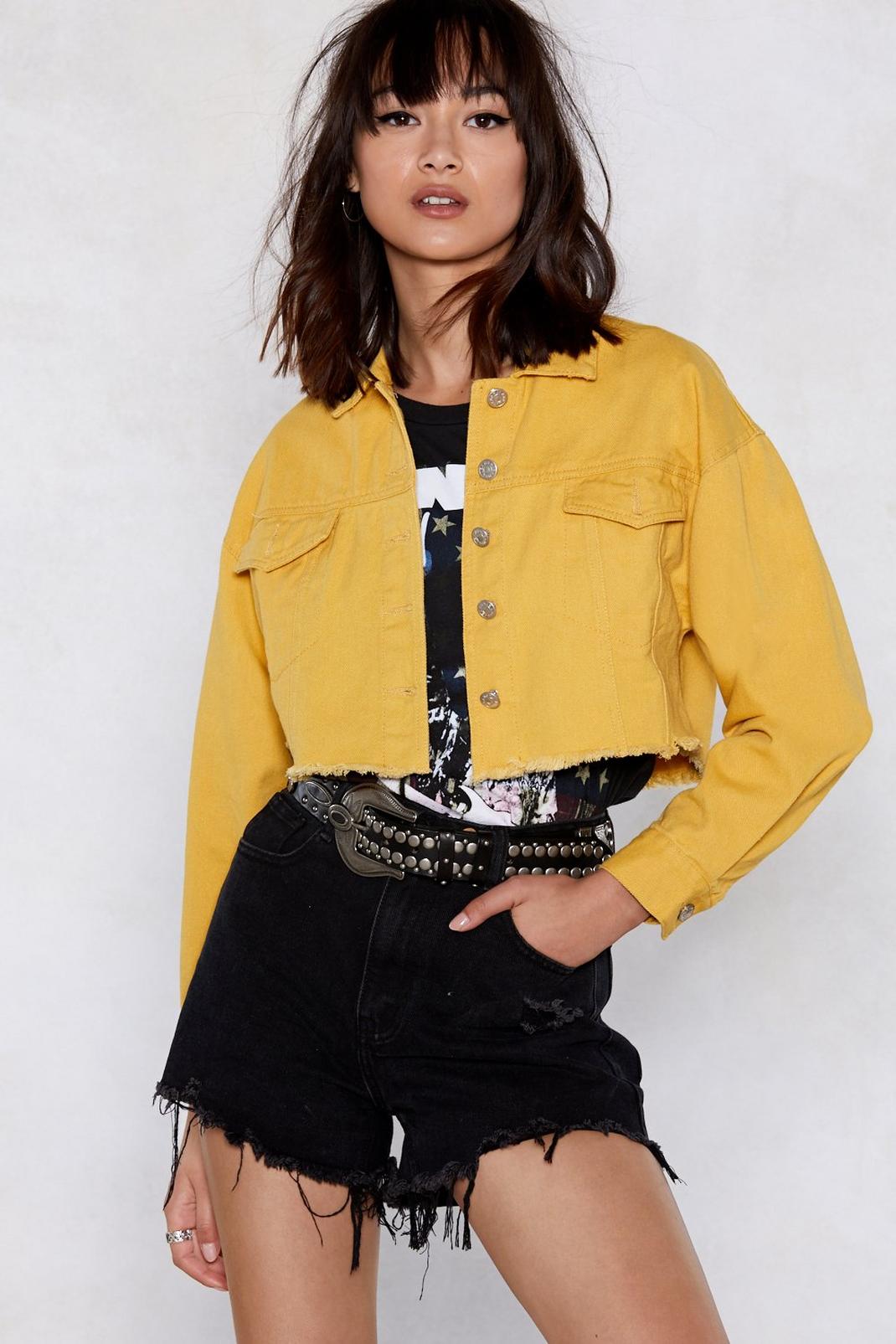 Cut to the Chase Cropped Denim Jacket image number 1