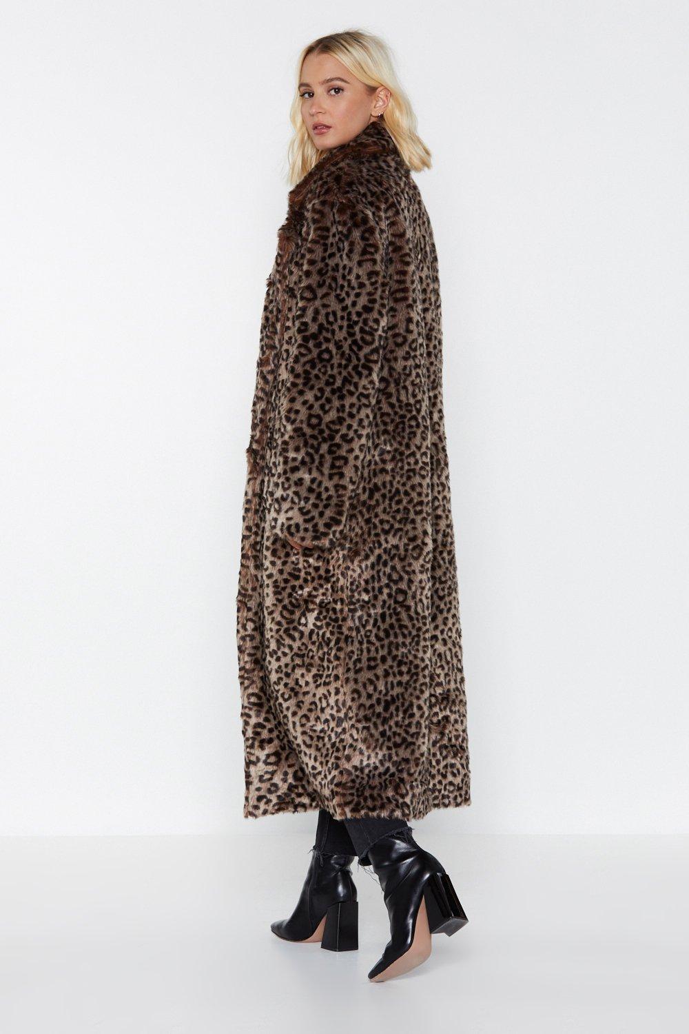 It s Your Meow ment Faux Fur Leopard Coat Nasty Gal