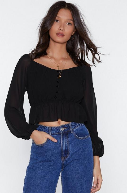All of a Button Sheer Blouse | Nasty Gal