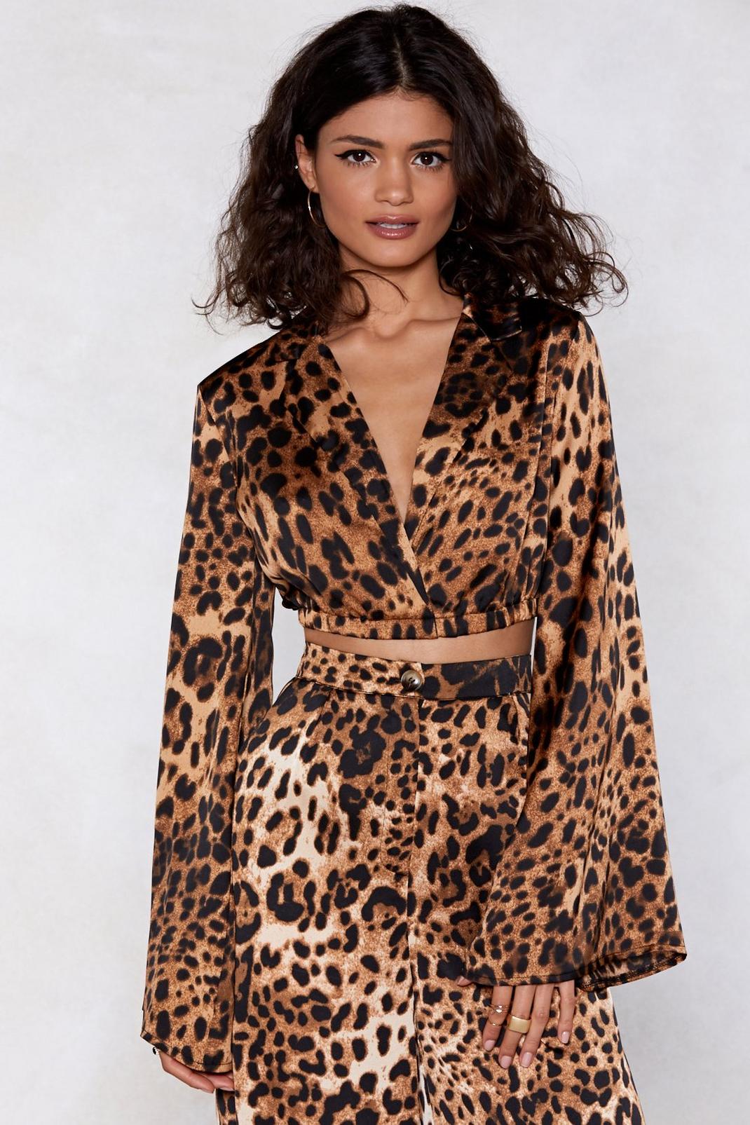 Paw-lease Leopard Crop Top image number 1
