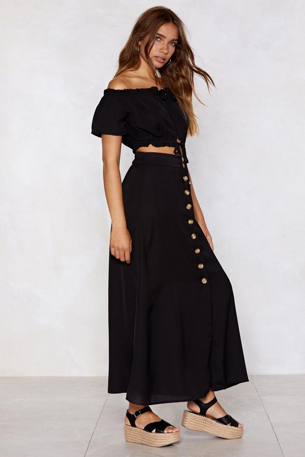 Two Me From Me Off-the-Shoulder Top and Maxi Skirt image number 1