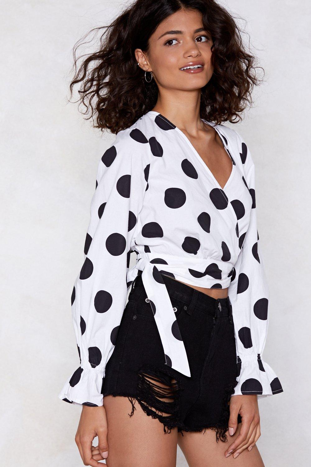 nasty gal polka dot top
