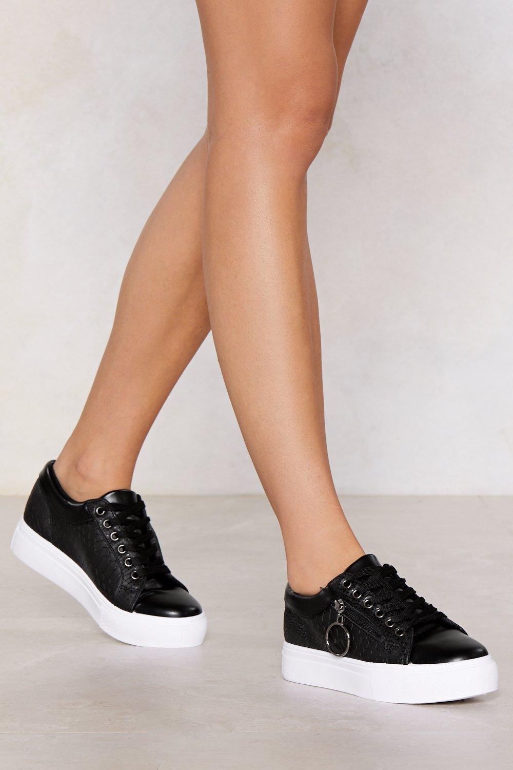 black croc sneakers