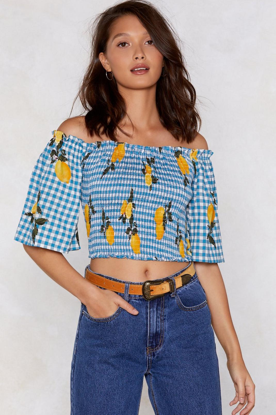 Pull Up With a Lemon Off-the-Shoulder Top image number 1