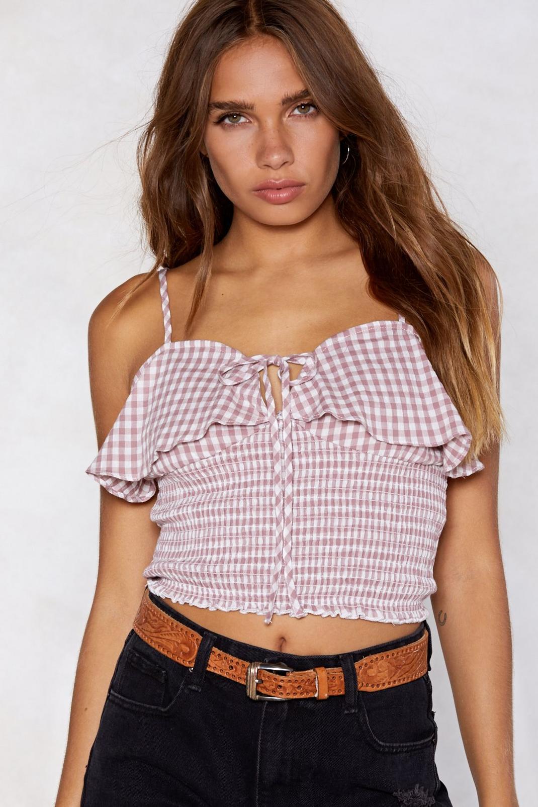 Gingham All You Got Crop Top image number 1