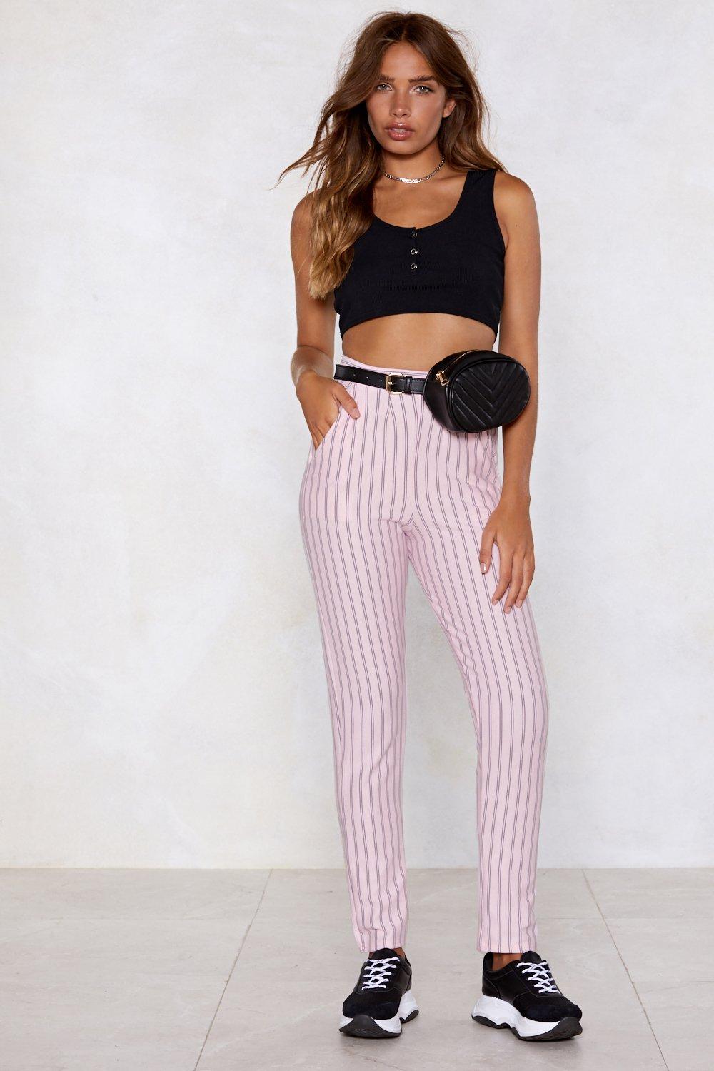 pink striped pants