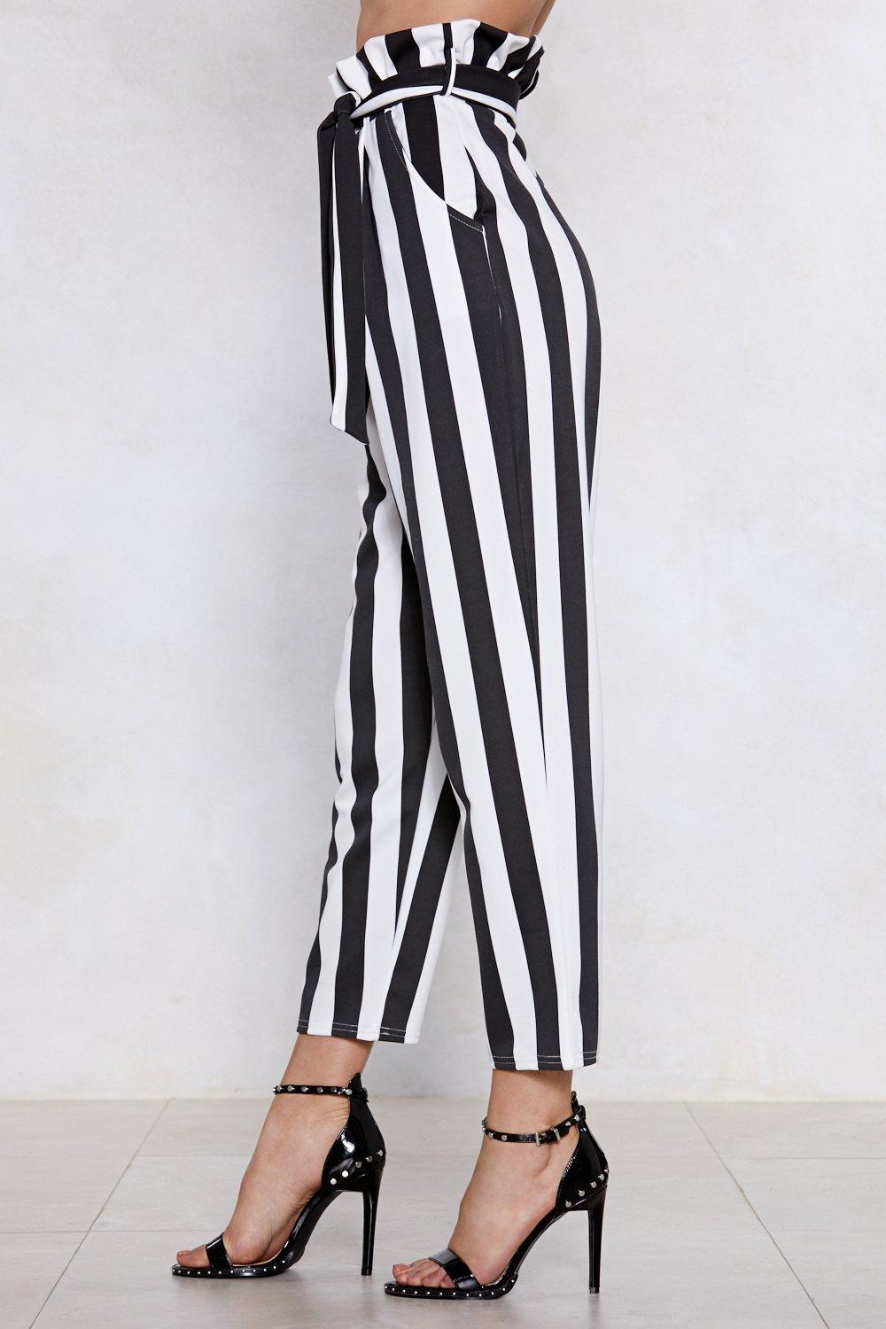 Striped store paperbag trousers