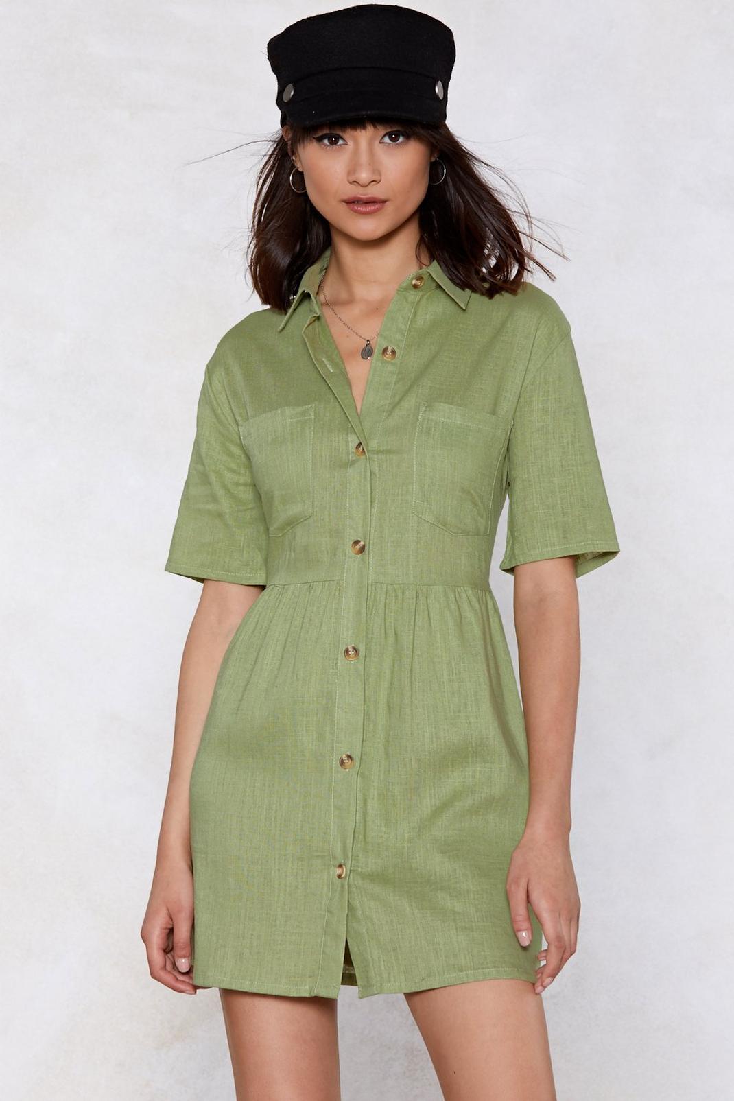 Look Button the Bright Side Shirt Dress image number 1