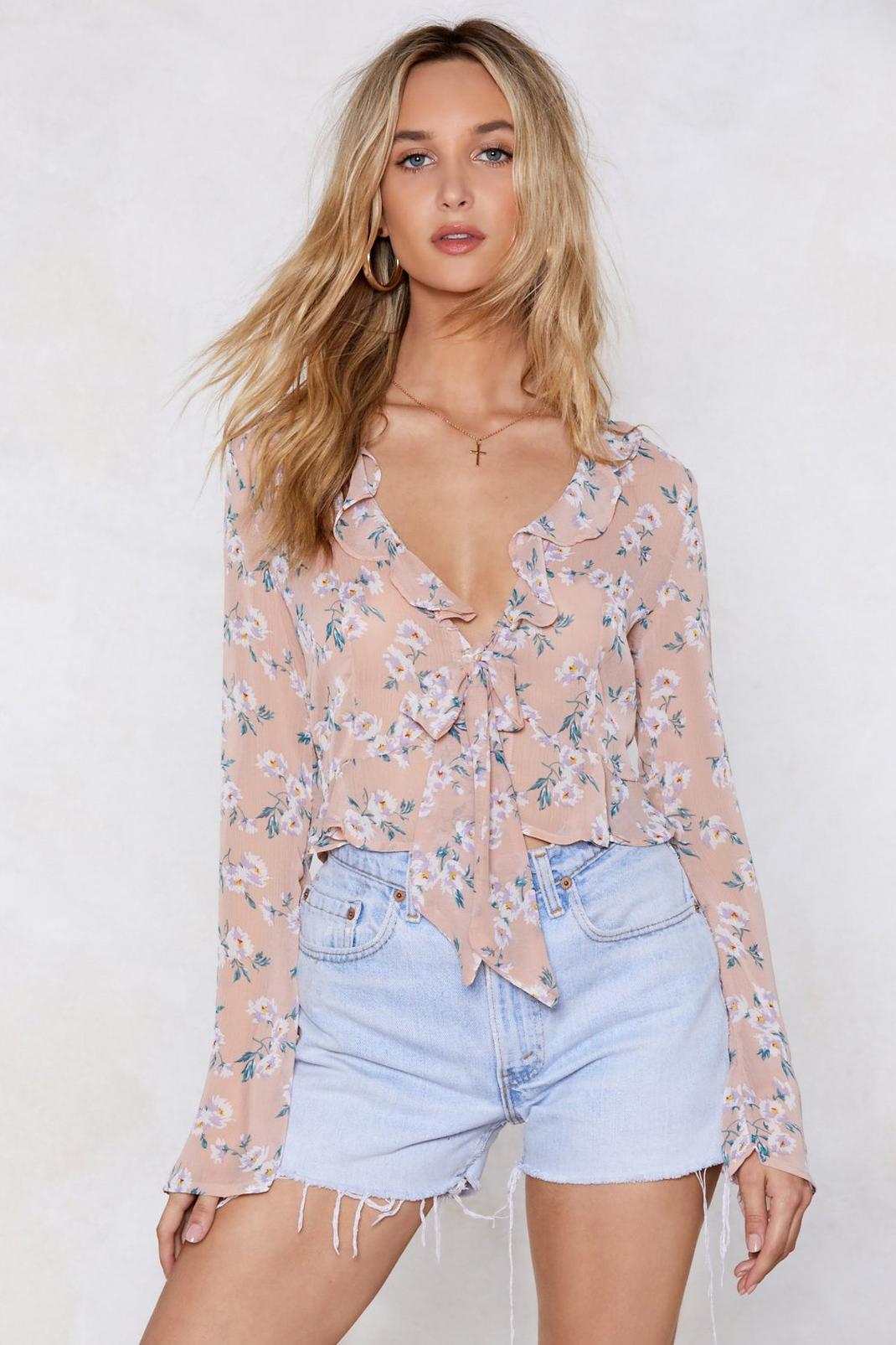 Plant One on Me Floral Blouse image number 1