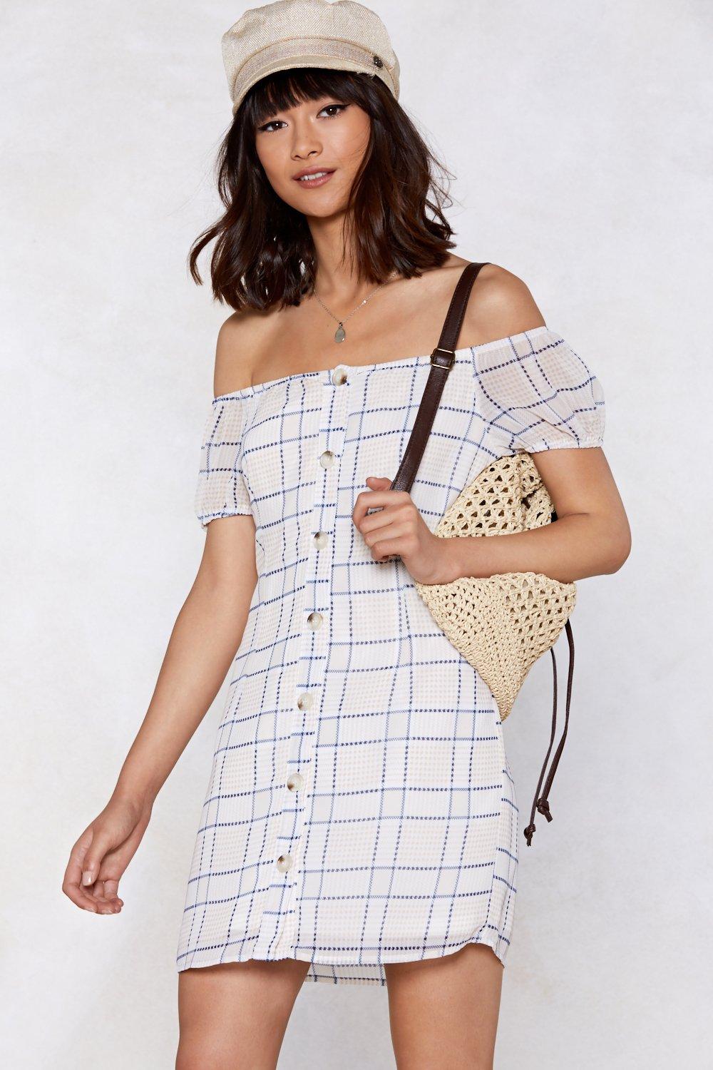 nasty gal off the shoulder dress