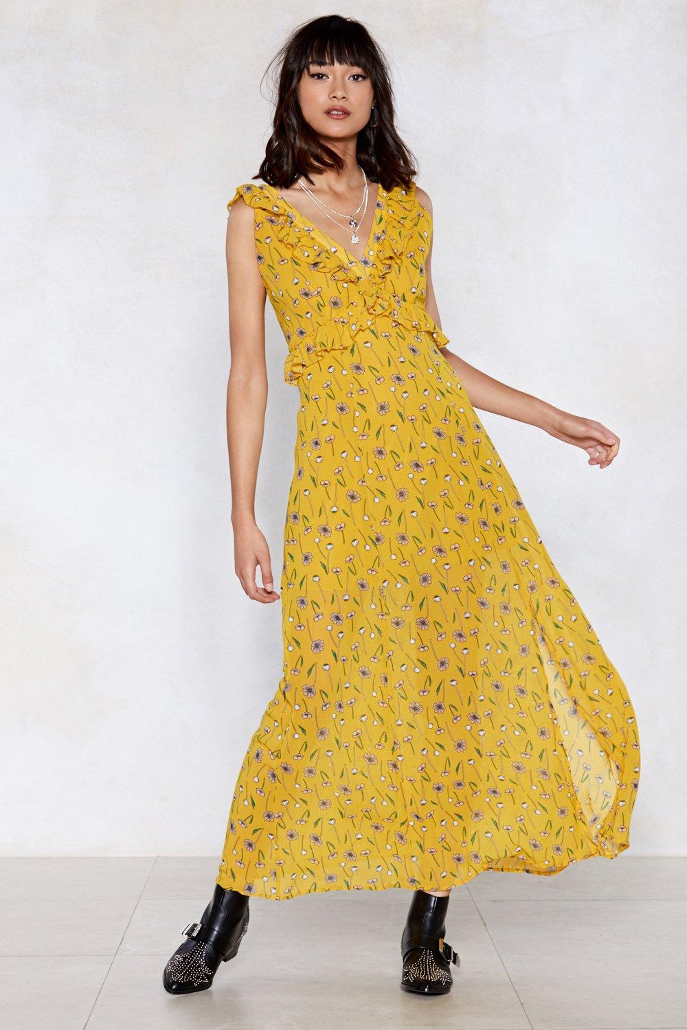 maxi dress yellow floral