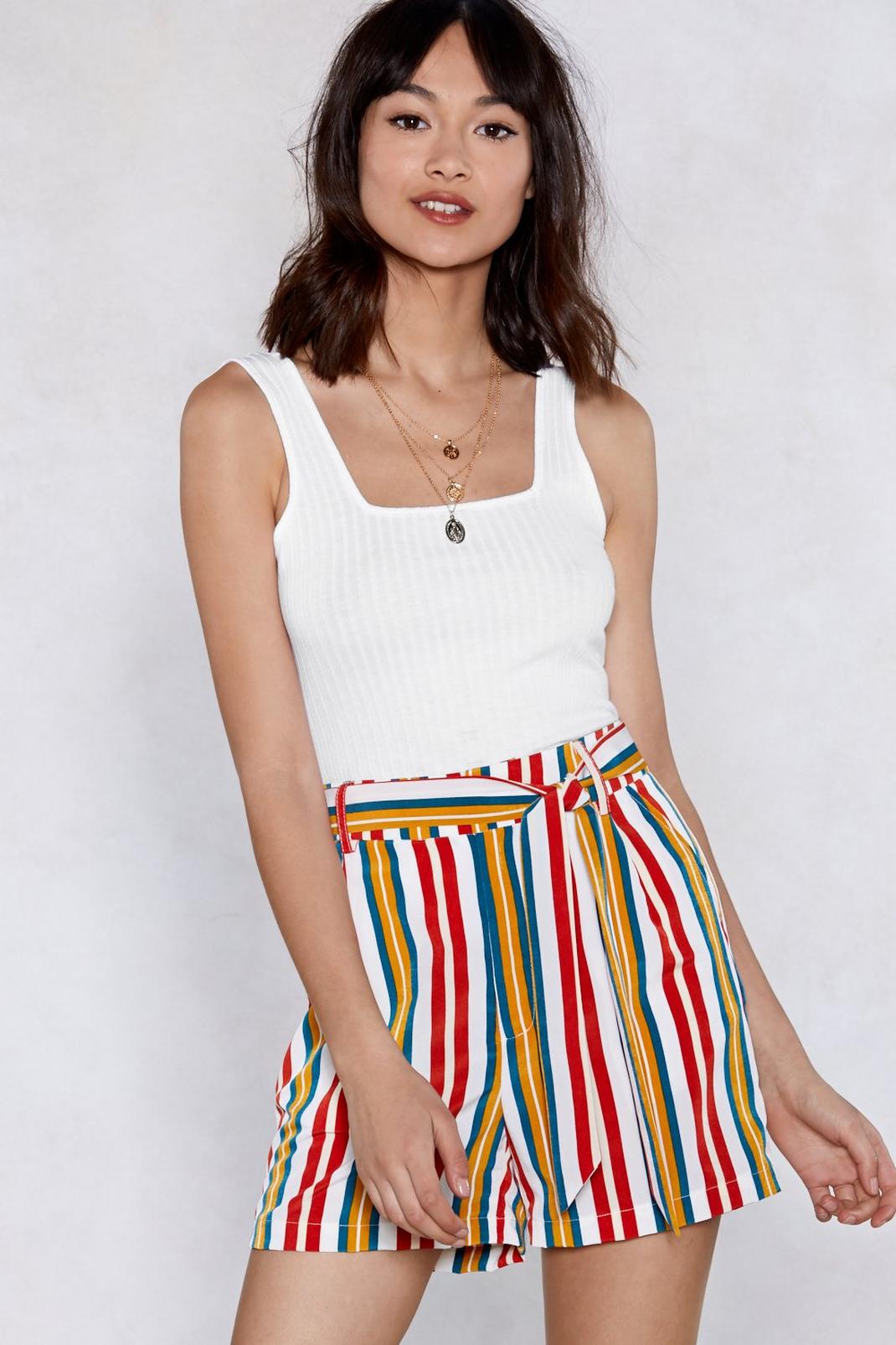 Good Lines Roll Striped Shorts | Nasty Gal