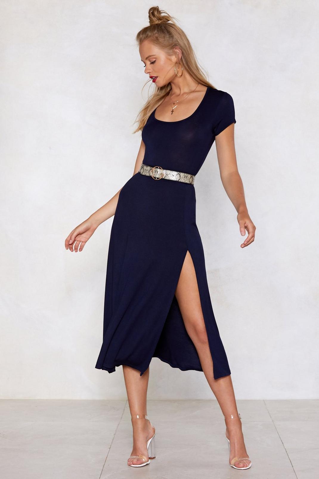 Slit While You Still Can Midi Dress image number 1