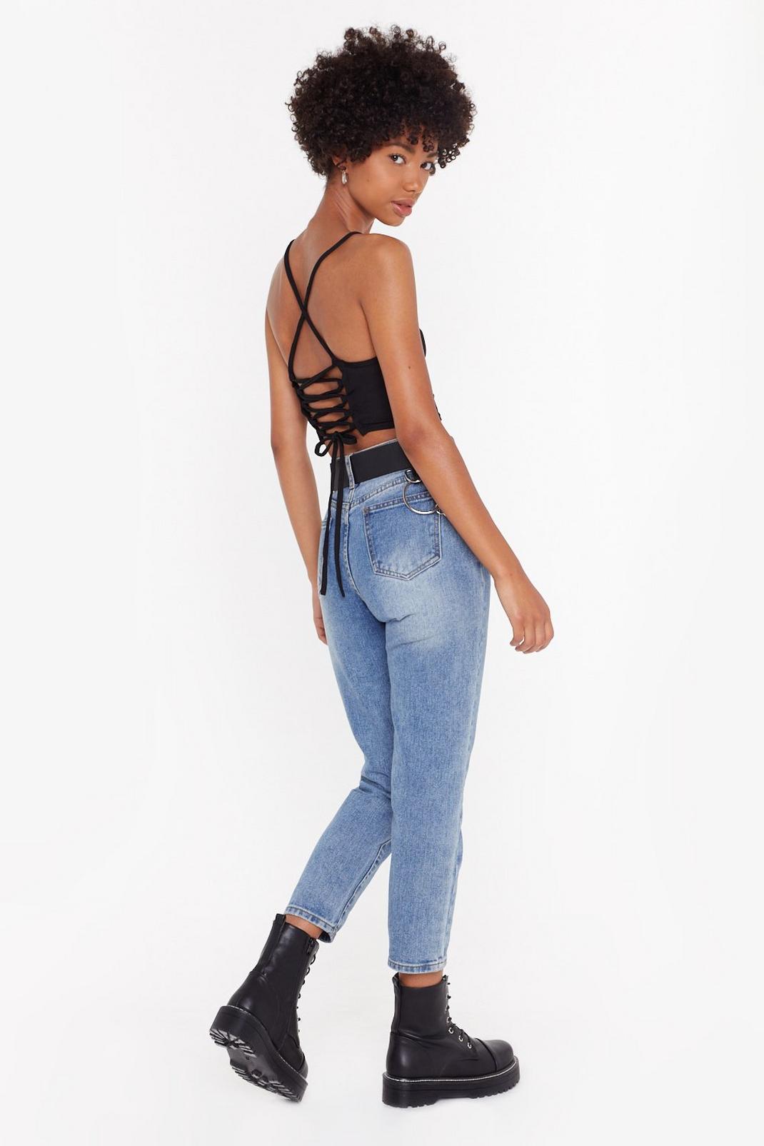 I Won't Back Down Lace-Up Crop Top image number 1