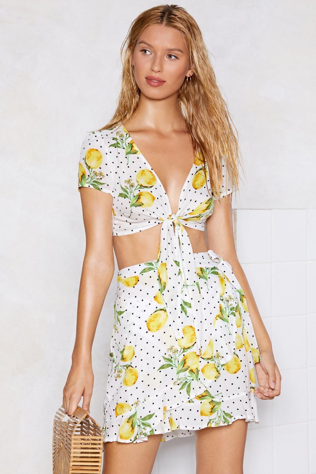 Juiced in the Nick of Time Lemon Crop Top and Skirt image number 1