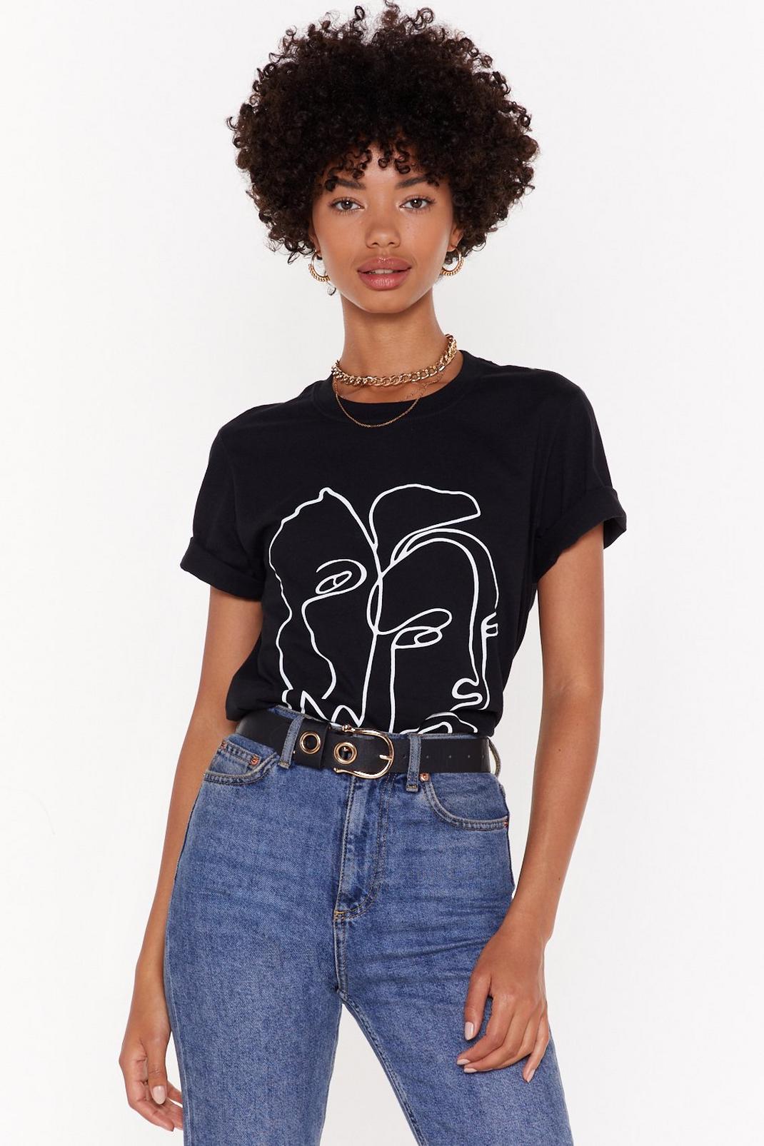 T-shirt Deux Visages, Noir image number 1