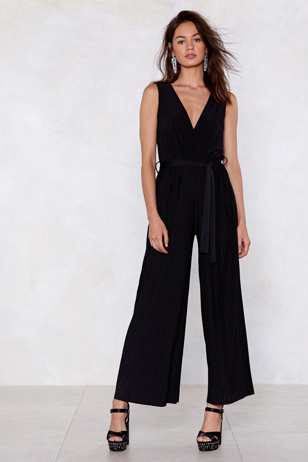 jumpsuit with pleated trousers