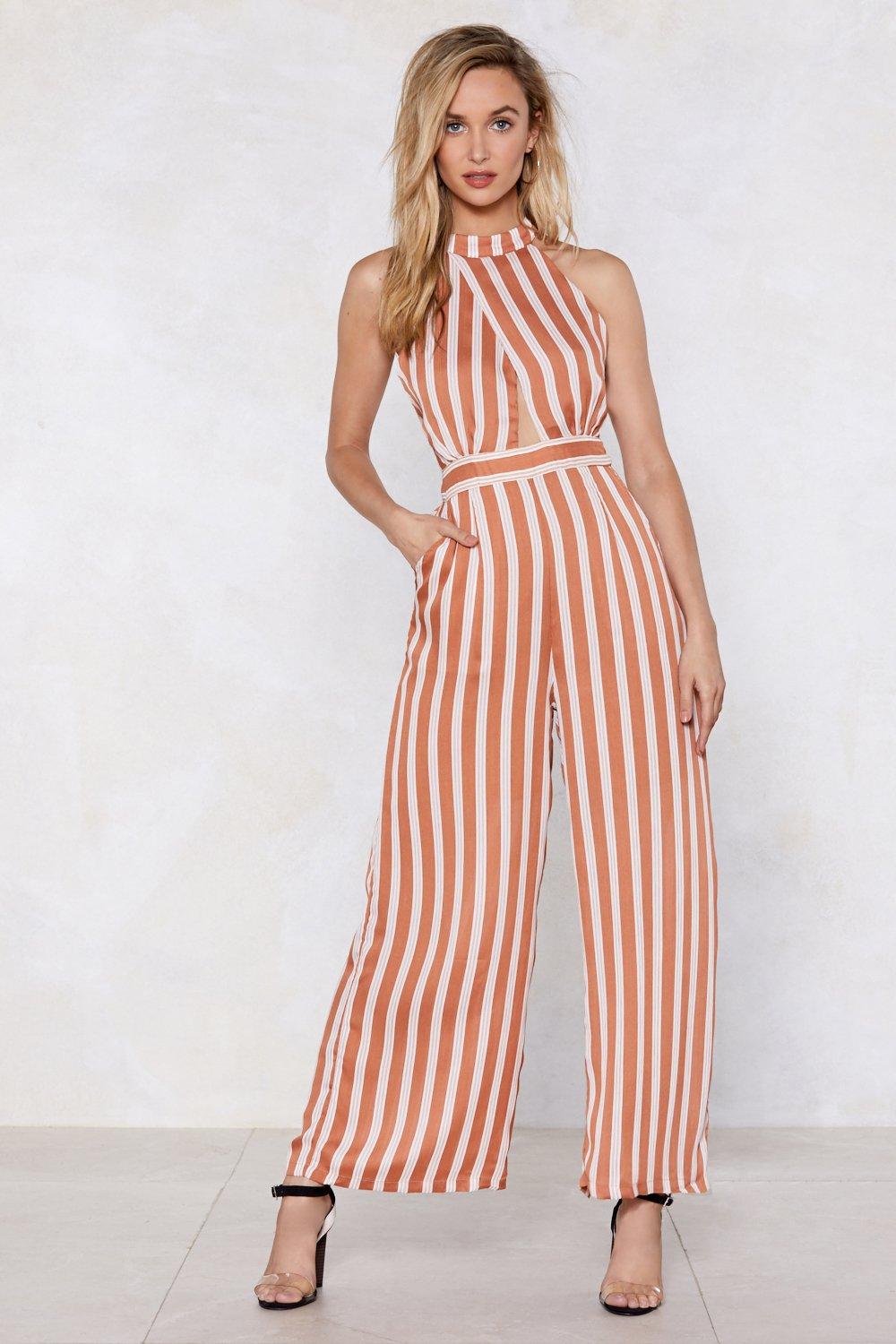 guess striped jumpsuit