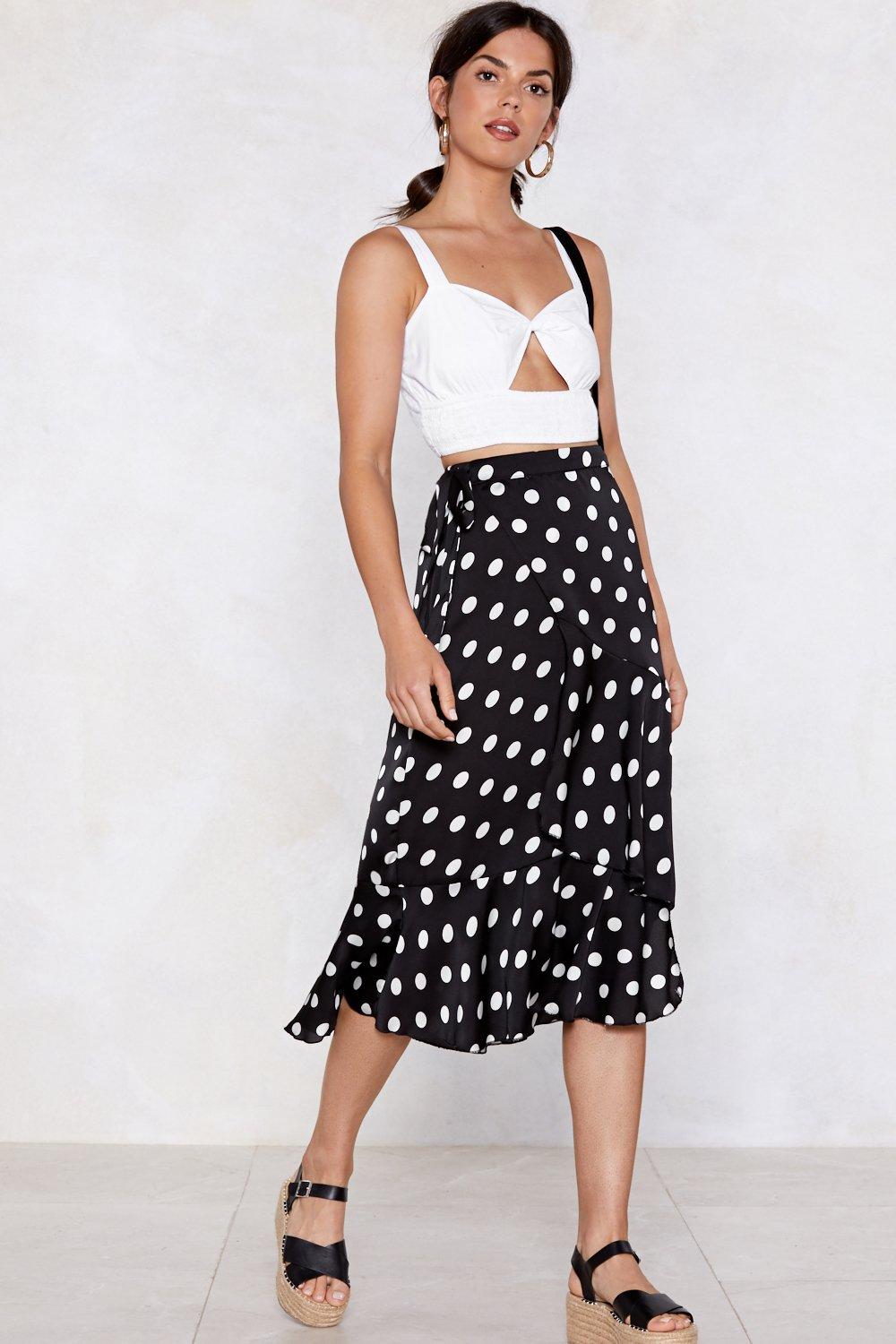 wrap polka dot skirt